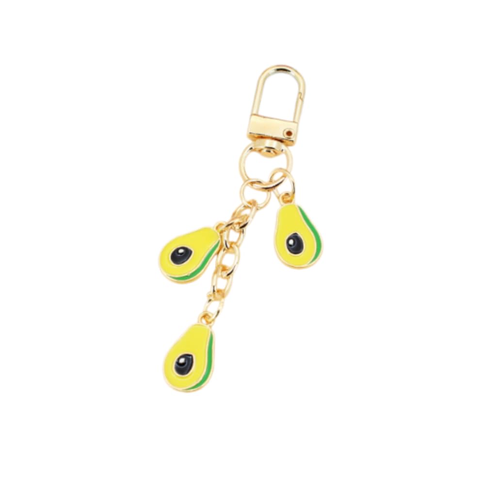 Cute Fruit Enamel Keychain for Women Fruit Tassel Chain Keyring Purse Bag Decor