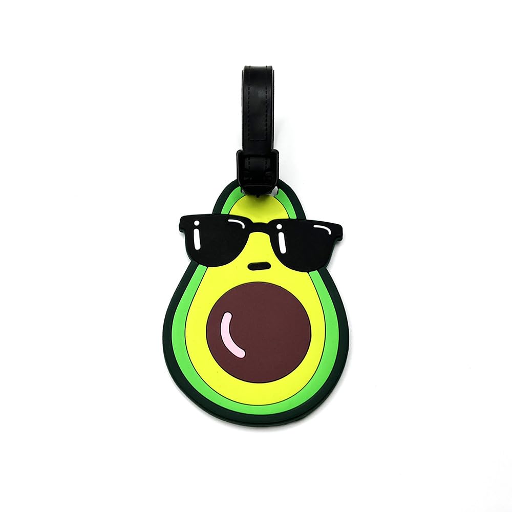 Cute Silicone Luggage Tag Funny Fruit Travel Bag Tags (Avocado)