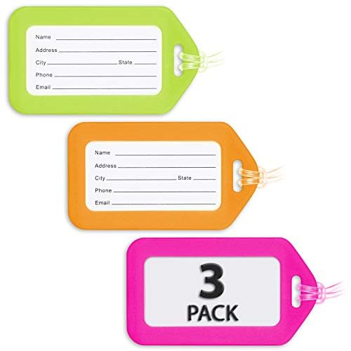 Luggage Tags for Suitcases - Assorted, 6 PK - TSA Approved Travel Tags