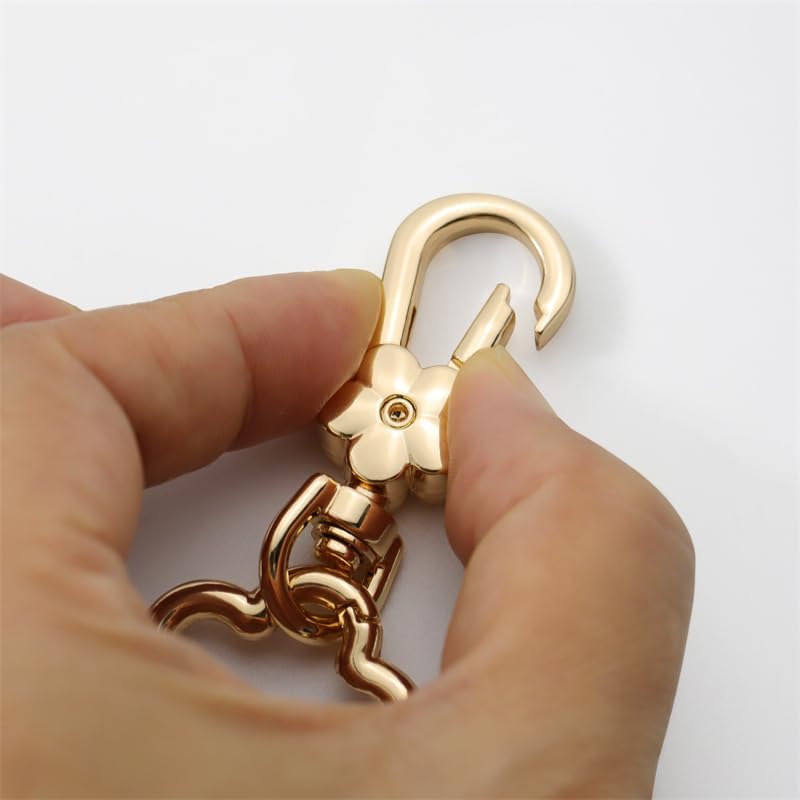 2PCS Flower Keychain Cute Handbag Key Chain Personalized Key ring Golden for Women Car Present、purse、Lanyard Braiding