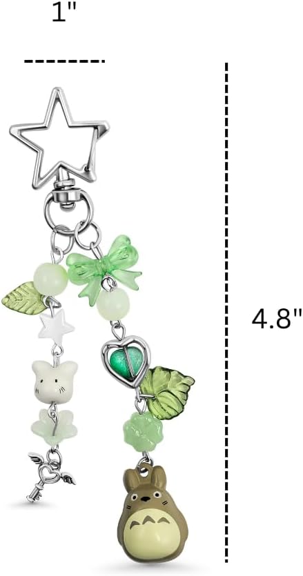 Keychain, Gifts for Animal & Anime Lovers, Y2K Heart Bow Pendant, Women Girls Kawaii Bag Charm