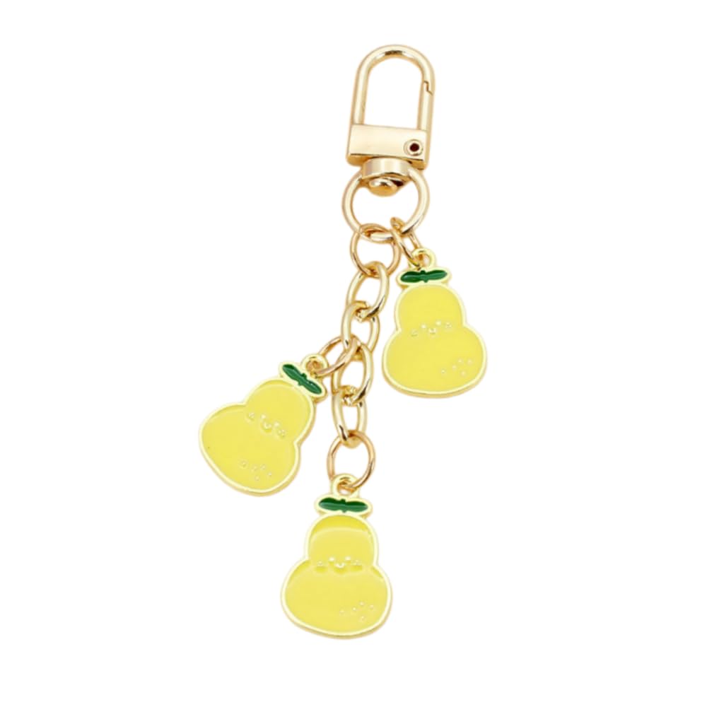 Cute Fruit Enamel Keychain for Women Fruit Tassel Chain Keyring Purse Bag Decor