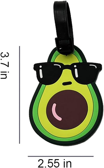Cute Silicone Luggage Tag Funny Fruit Travel Bag Tags (Avocado)