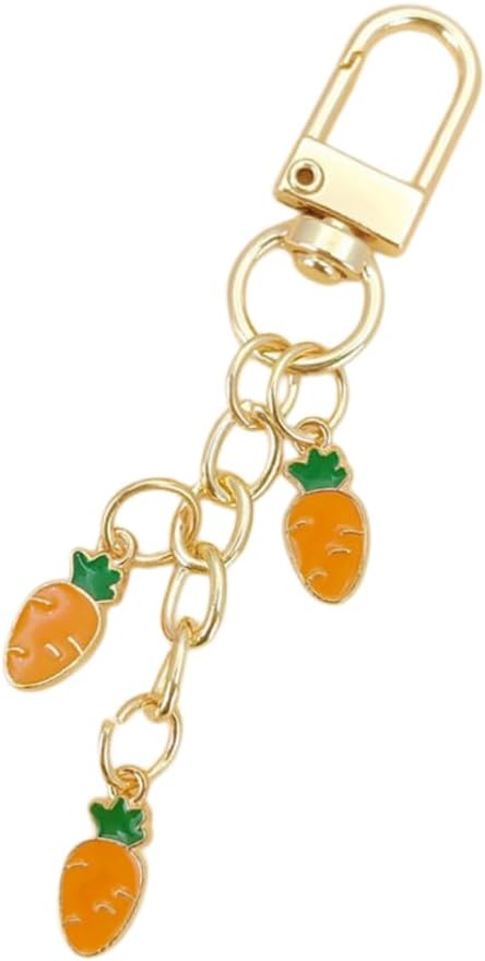 Cute Fruit Enamel Keychain for Women Fruit Tassel Chain Keyring Purse Bag Decor