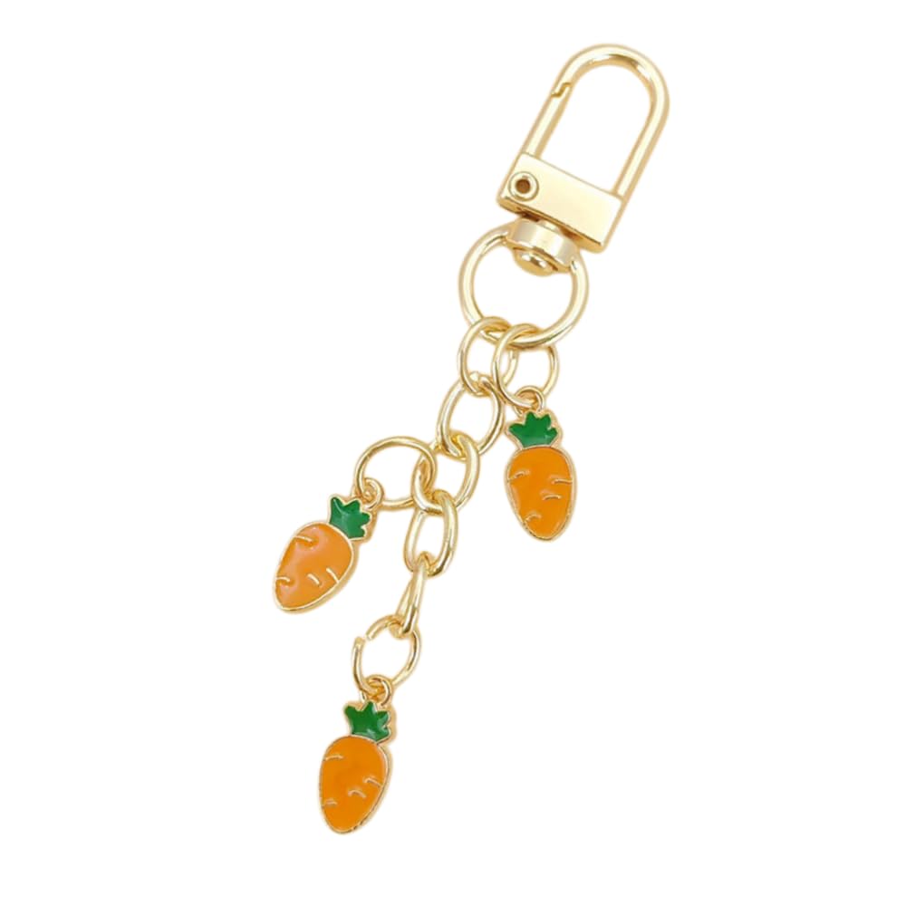 Cute Fruit Enamel Keychain for Women Fruit Tassel Chain Keyring Purse Bag Decor