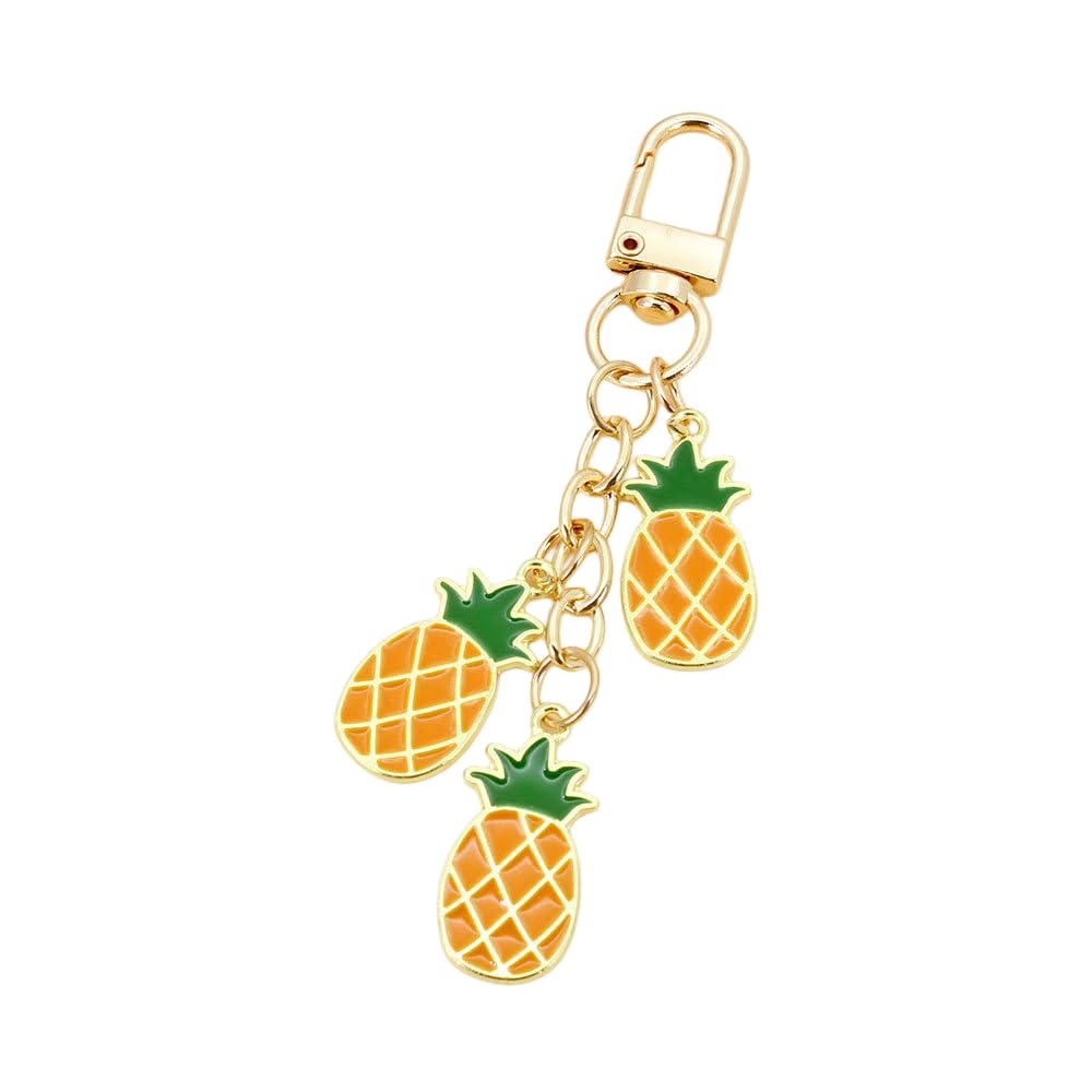 Cute Fruit Enamel Keychain for Women Fruit Tassel Chain Keyring Purse Bag Decor