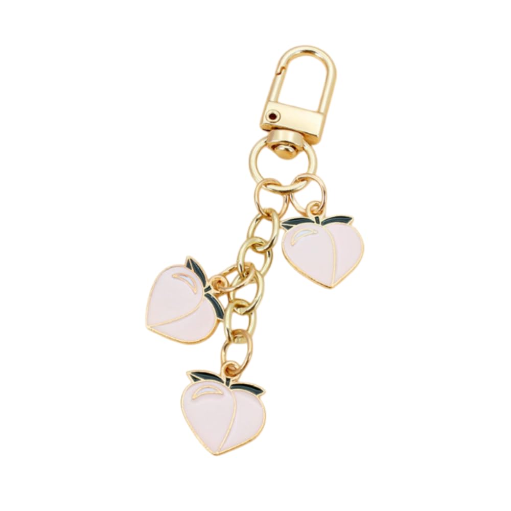 Cute Fruit Enamel Keychain for Women Fruit Tassel Chain Keyring Purse Bag Decor