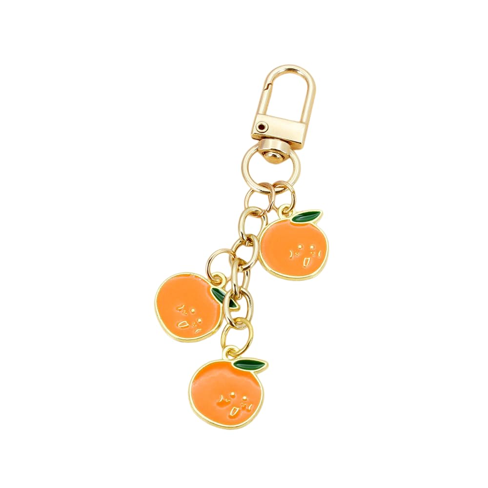 Cute Fruit Enamel Keychain for Women Fruit Tassel Chain Keyring Purse Bag Decor