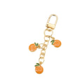 Cute Fruit Enamel Keychain for Women Fruit Tassel Chain Keyring Purse Bag Decor