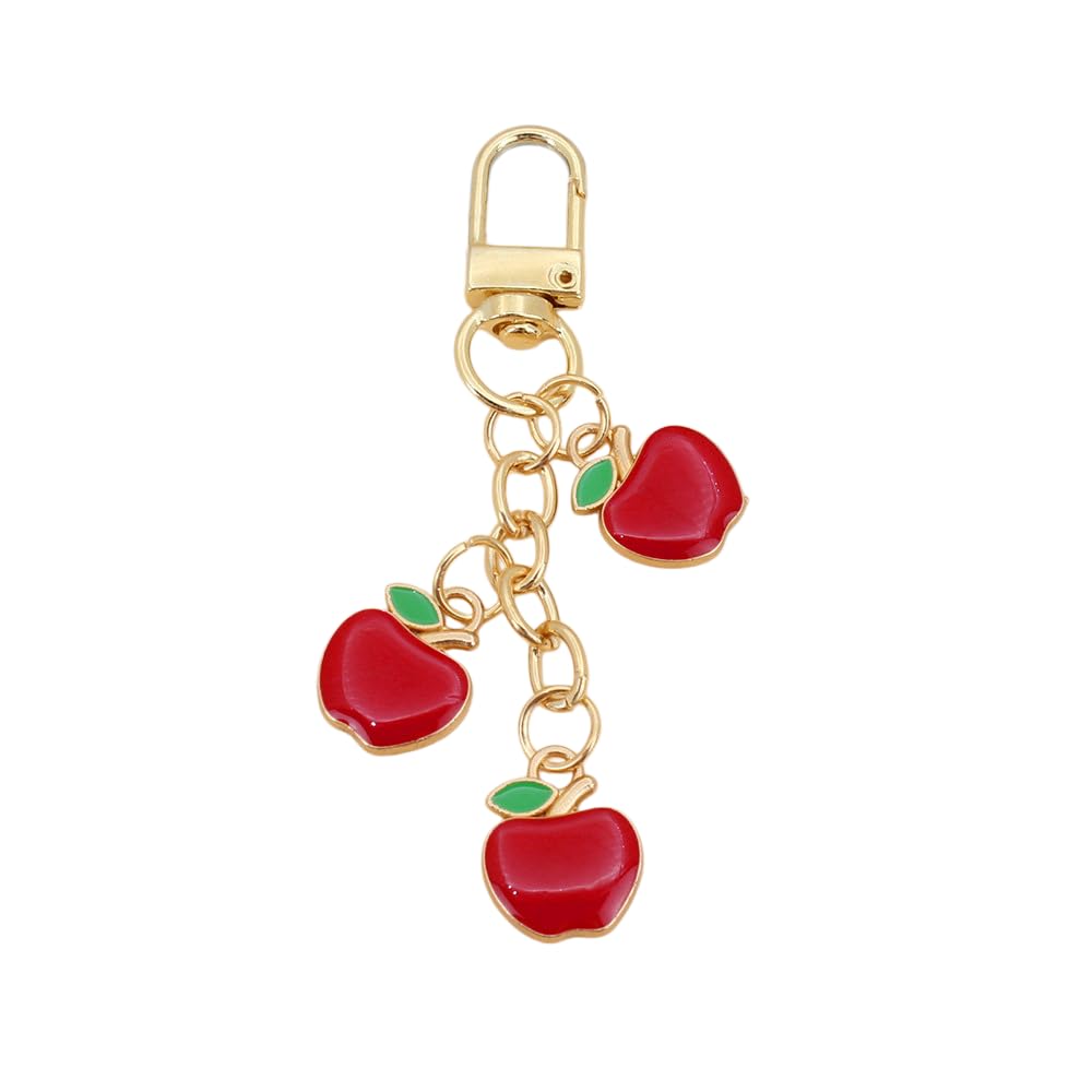 Cute Fruit Enamel Keychain for Women Fruit Tassel Chain Keyring Purse Bag Decor