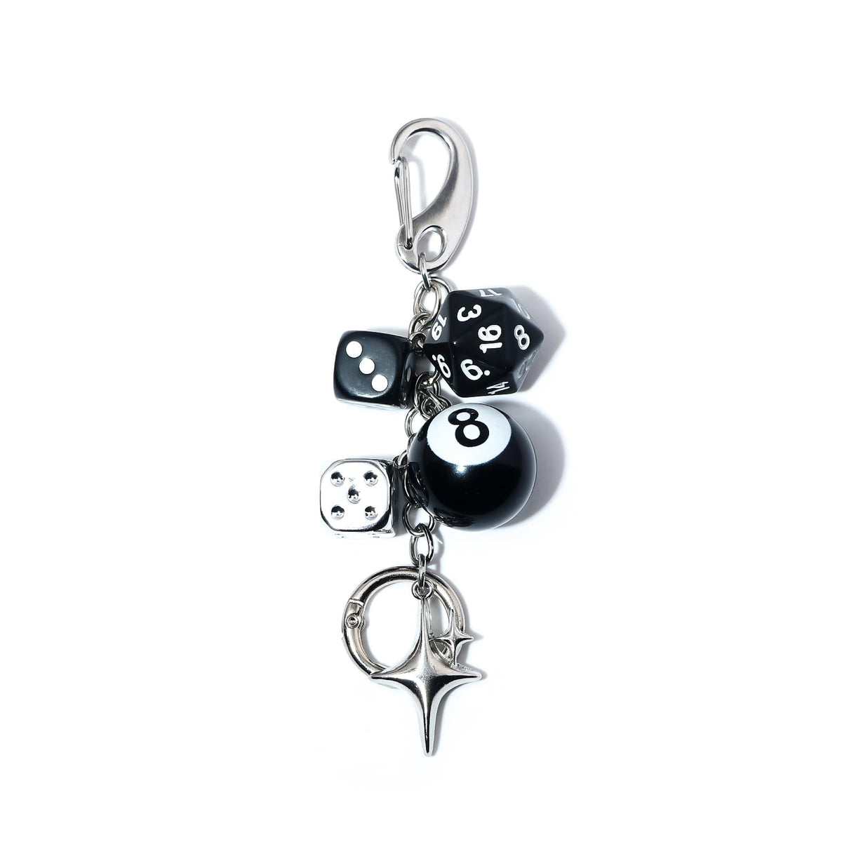 8 Ball Dice Charm Keychain,Cute Bag Purse Handbag Backpack Accessories