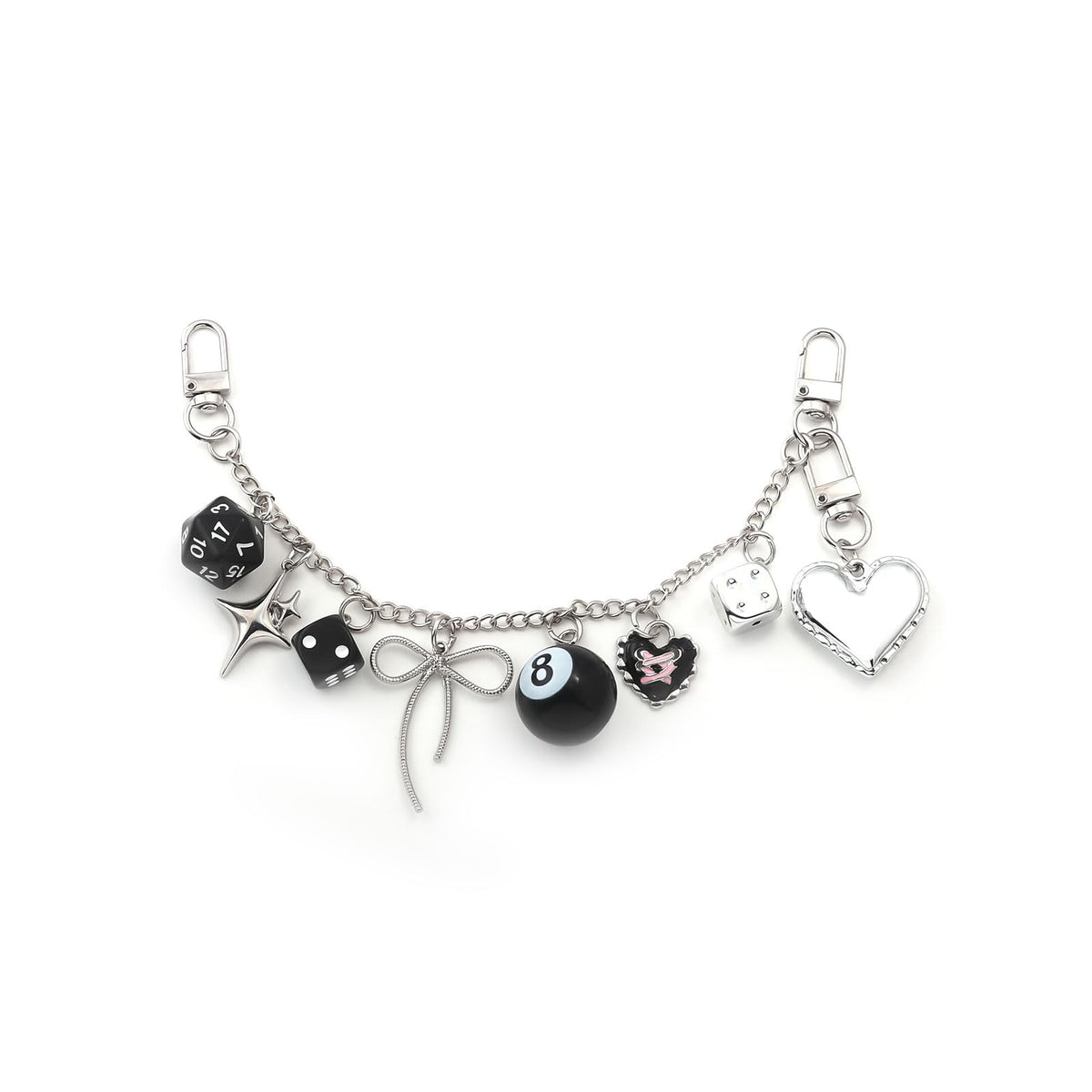 8 Ball Dice Charm Keychain,Cute Bag Purse Handbag Backpack Accessories