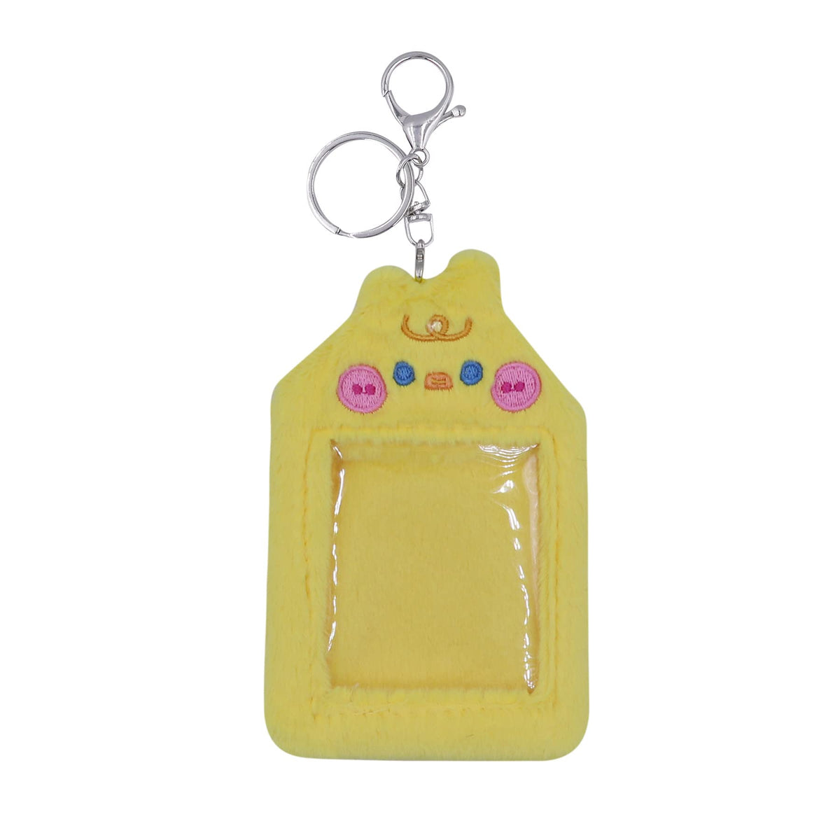 JUMISEE Cute Plush Kpop Photocard Holder with Keychain, Cartoon Bear Photo Sleeve ID Bank Credit Card Holder Protector