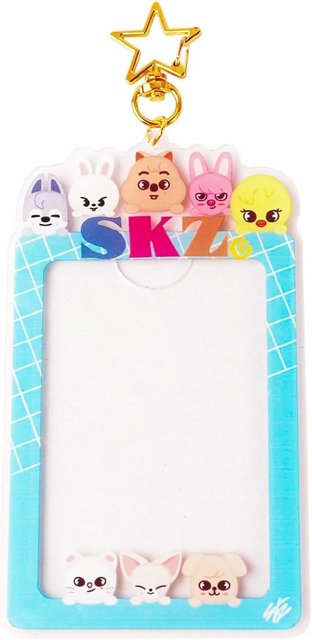 SKZO Photocard Holder Keychain, Cute Photo Frame Keychains for Stray Fans