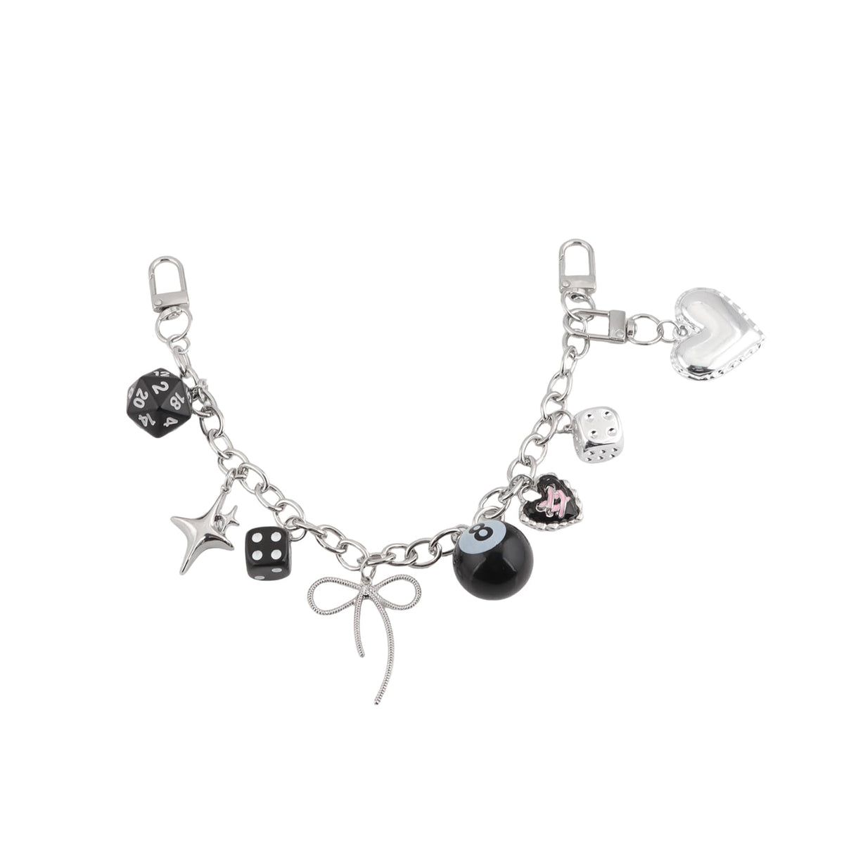8 Ball Dice Charm Keychain,Cute Bag Purse Handbag Backpack Accessories