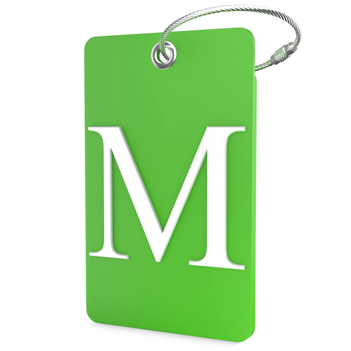 Shacke Luggage Tag for Suitcases – Initial Letter H, Bendable (Green)