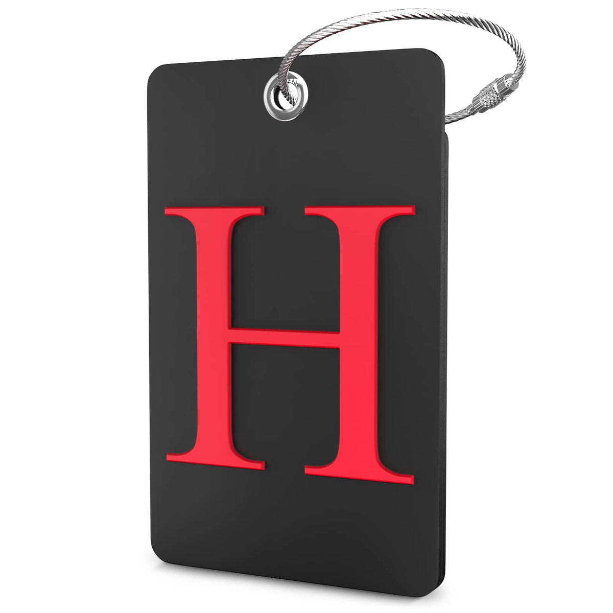 Shacke Luggage Tag for Suitcases – Initial Letter H, Bendable (Green)