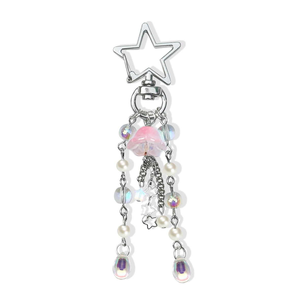 Cute Jellyfish Keychain,Y2K Star Bag Charms Blue Purse Car Accessories
