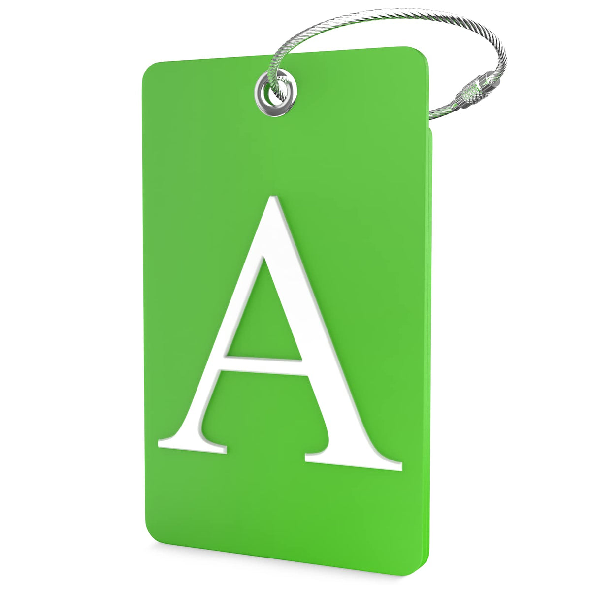 Shacke Luggage Tag for Suitcases – Initial Letter H, Bendable (Green)
