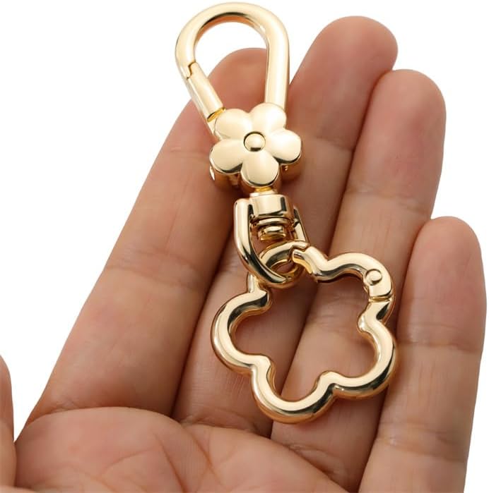 2PCS Flower Keychain Cute Handbag Key Chain Personalized Key ring Golden for Women Car Present、purse、Lanyard Braiding