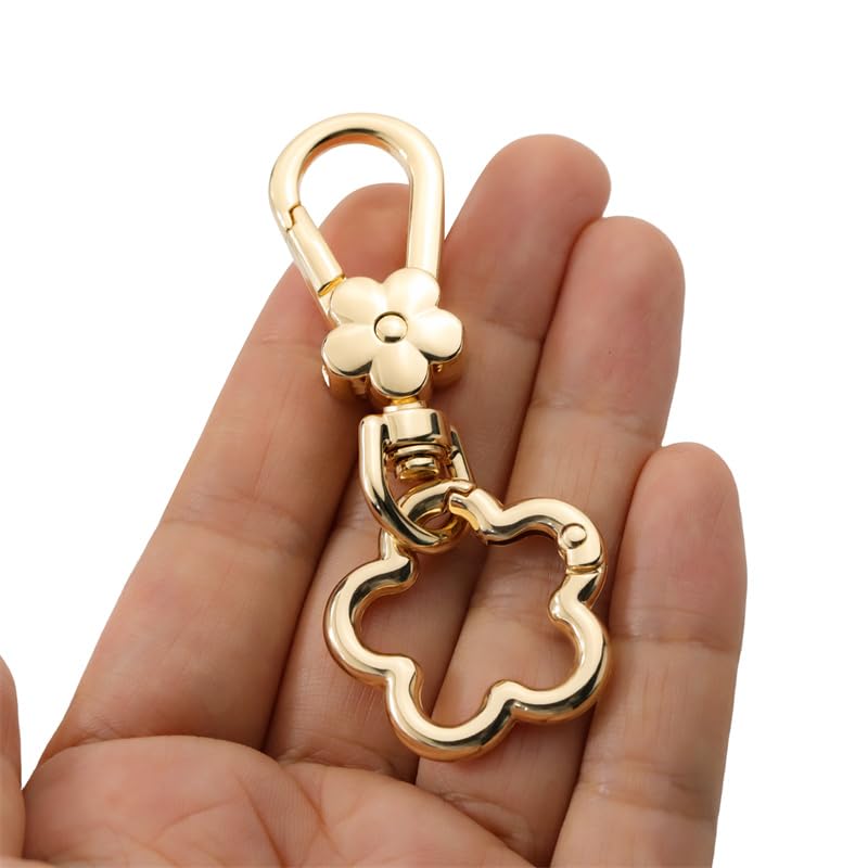 2PCS Flower Keychain Cute Handbag Key Chain Personalized Key ring Golden for Women Car Present、purse、Lanyard Braiding