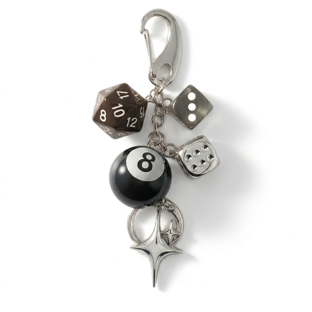 Y2K Aesthetic Dice Keychain for Women & Men, Trendy Bag Charm Gift