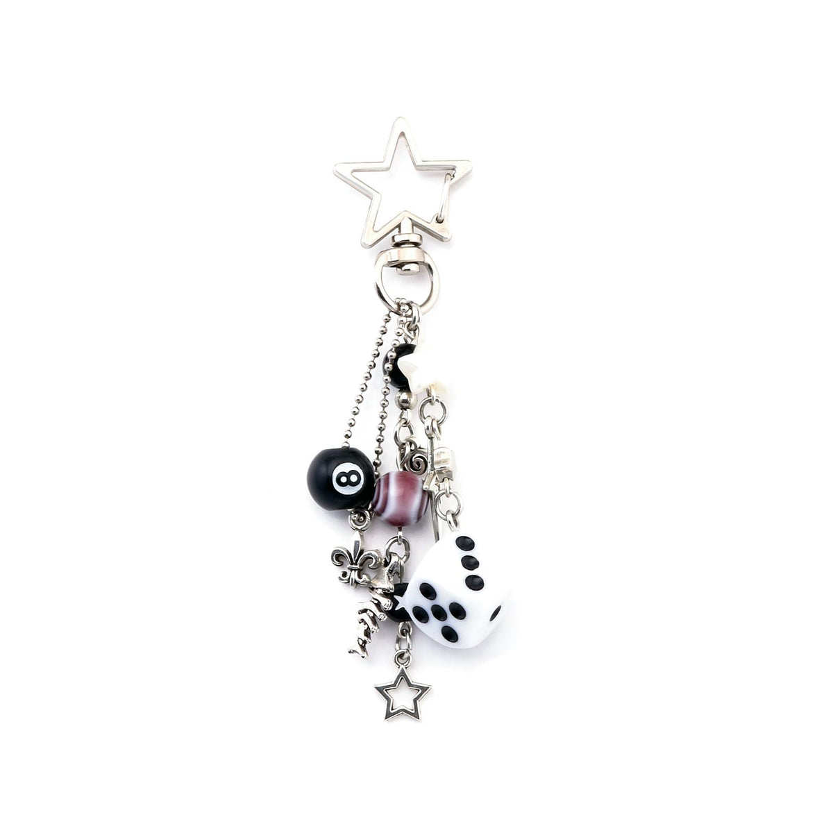 8 Ball Dice Charm Keychain,Cute Bag Purse Handbag Backpack Accessories