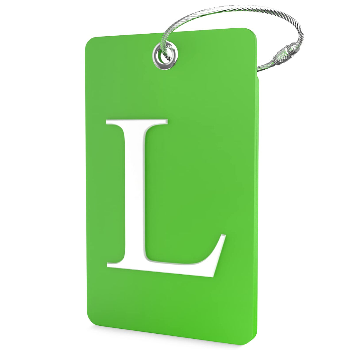 Shacke Luggage Tag for Suitcases – Initial Letter H, Bendable (Green)