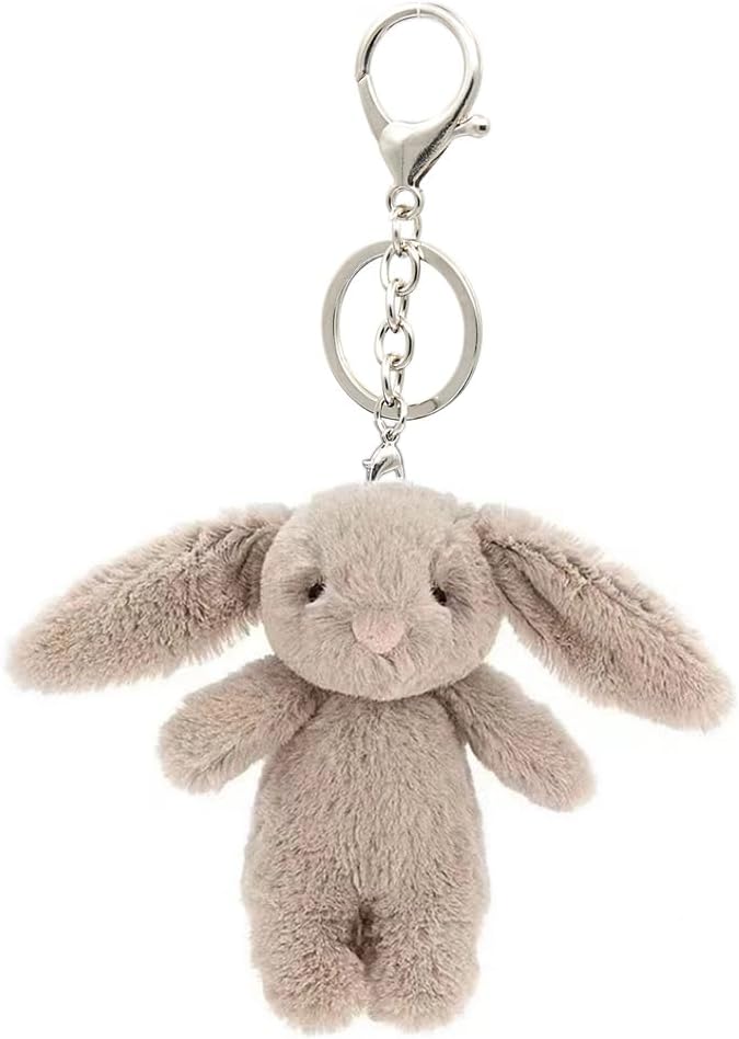 Miokkley Cute Bunny Plush Keychain for Backpack, 3.5" Inch Mini Rabbit Keychain Purse Charm Pendant Gift for Women