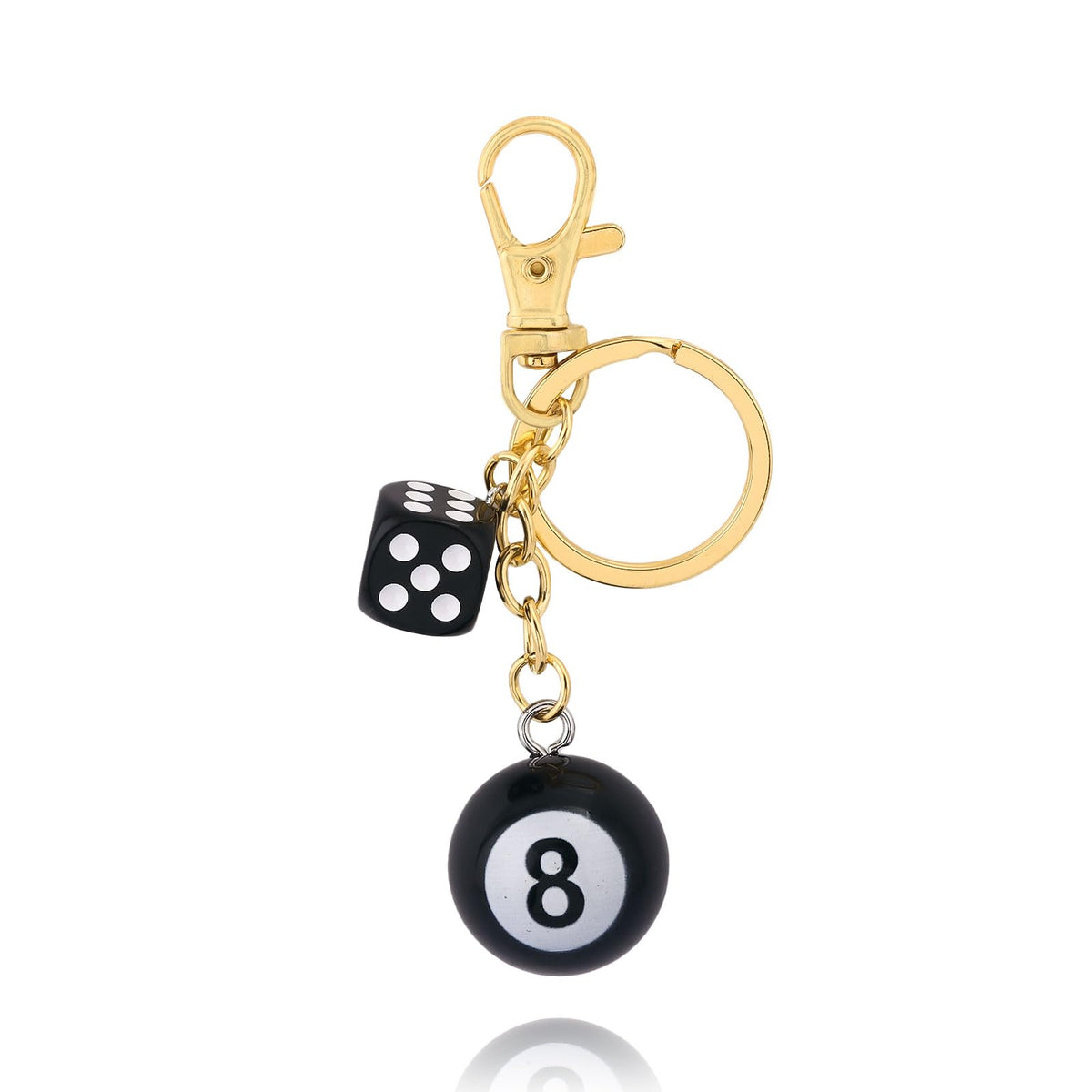 8 Ball Dice Charm Keychain,Cute Bag Purse Handbag Backpack Accessories