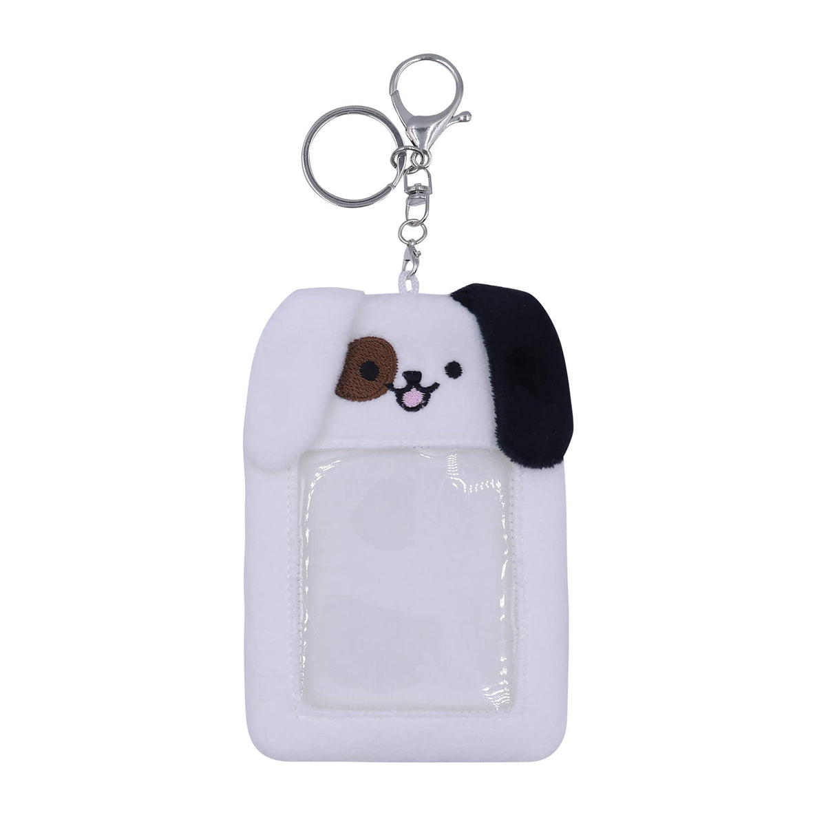 JUMISEE Cute Plush Kpop Photocard Holder with Keychain, Cartoon Bear Photo Sleeve ID Bank Credit Card Holder Protector