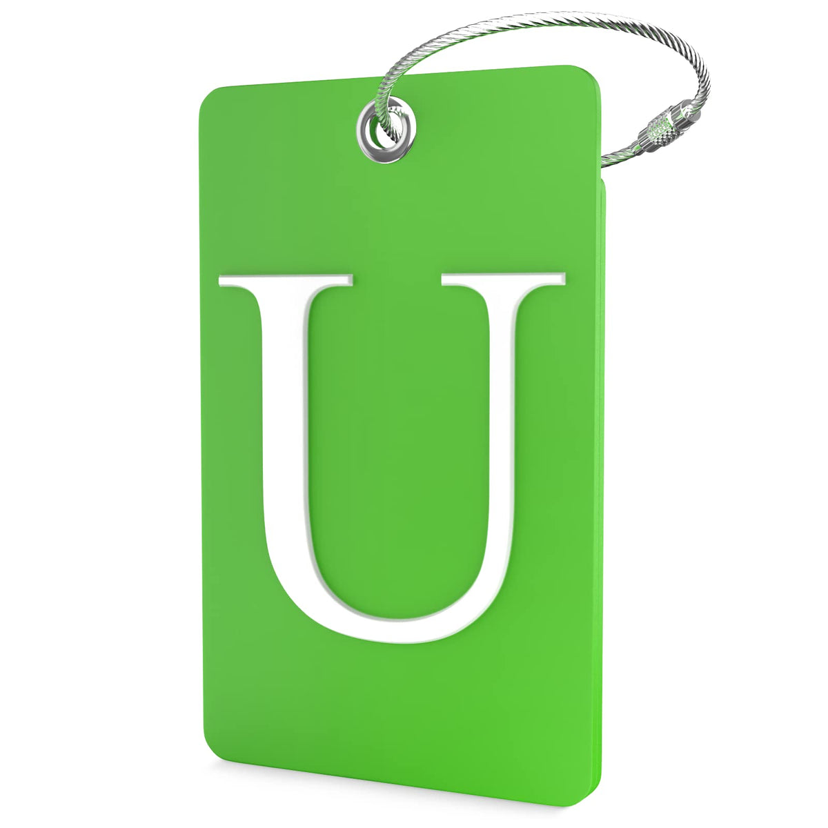 Shacke Luggage Tag for Suitcases – Initial Letter H, Bendable (Green)