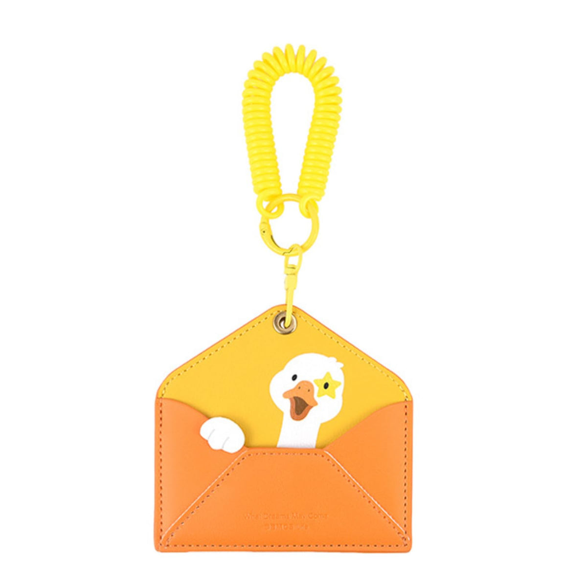 ID Badge Holder with Keychain, Cartoon Animal 2 Card Slots Cute Card Holder
