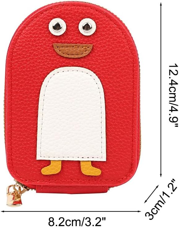 MiOYOOW Zippered Card Wallet, Penguin Shape Accordion Wallet Credit Card Holder with 11 Slots for Credit Card ID Cards Driver's Licenses