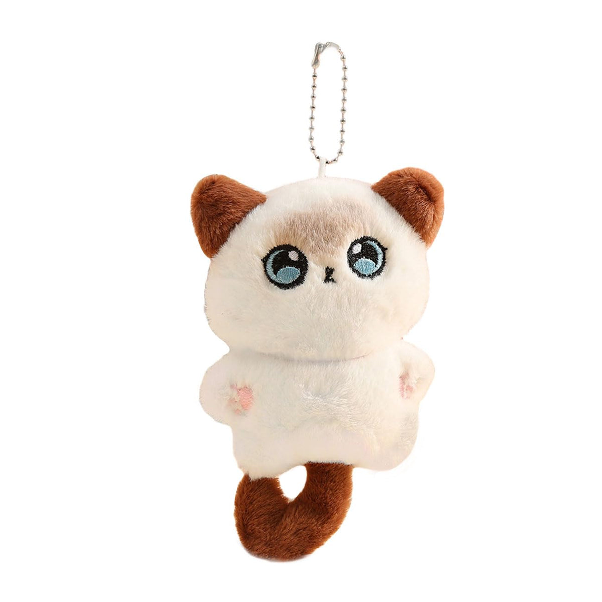 Super Cute Funny Big Eyes Black Cat Lucky Kitty Theme Keychain Good Luck Siamese Key Chain Ring Bag Pendant