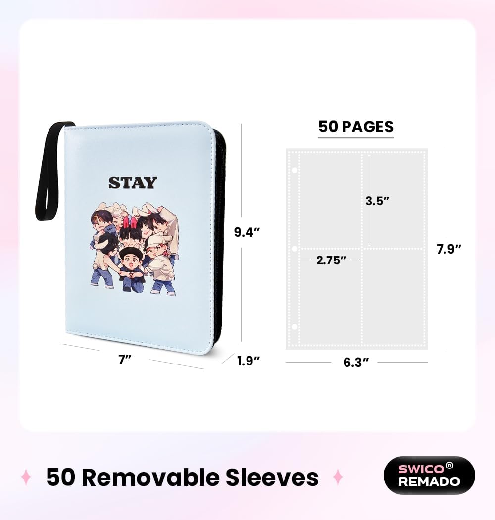 Cute Photocard Binder Cartoon 400 Pockets Photocard Holder Book with Sleeves Photo Album for Lomo Cards