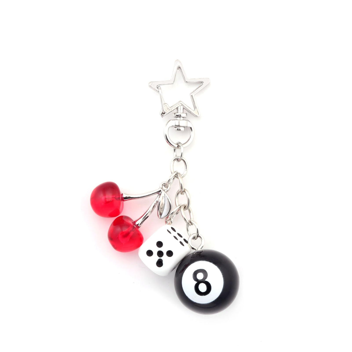 8 Ball Dice Charm Keychain,Cute Bag Purse Handbag Backpack Accessories