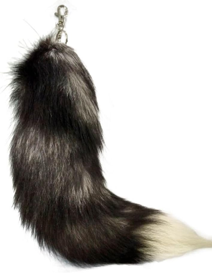 Fluffy Real Fox Fur Tail Keychain Tassel Bag Cosplay Toy Handbag Accessory Hook Pendant