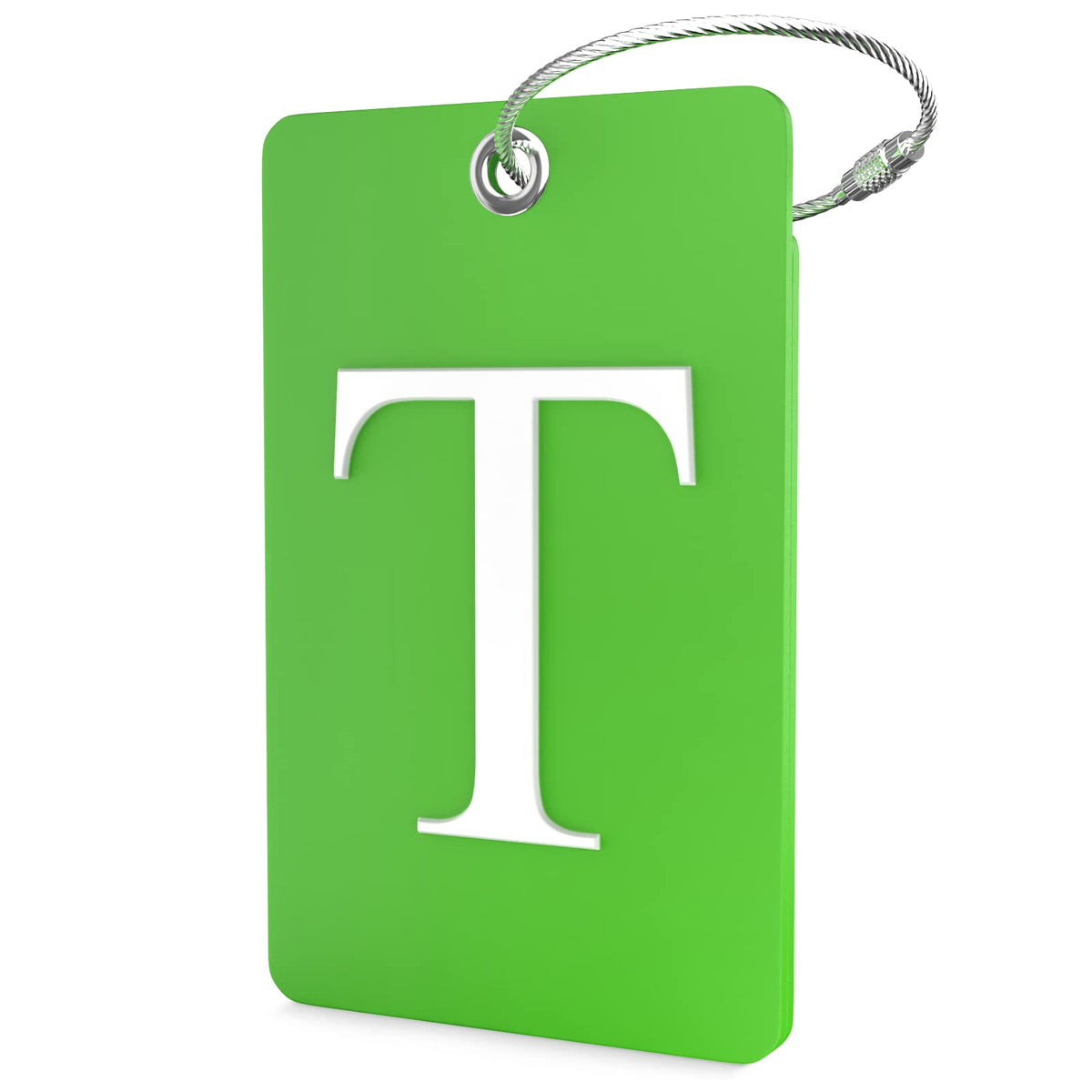 Shacke Luggage Tag for Suitcases – Initial Letter H, Bendable (Green)