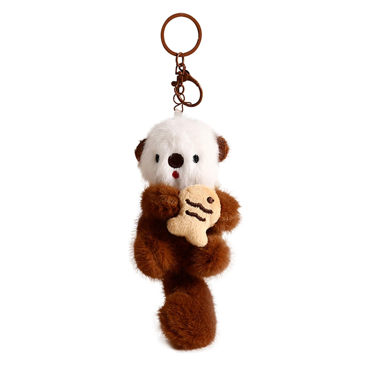 Plush Keychain Otter Charm for Women Teens & Animal Lovers | for Handbags Purses Backpacks & Car Keys | Birthday Gift