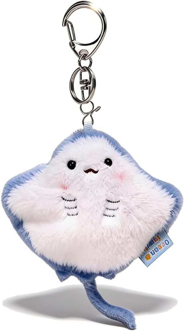 Cute Ocean Animal Plush Keychain-Stuffed Animal Bag Charm for Backpack Purse,Ocean Themed Gift for Teens Women