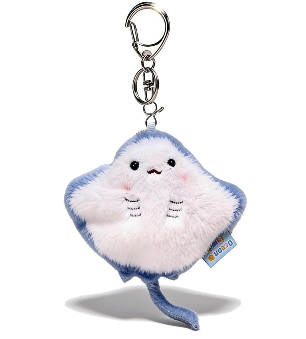 Cute Ocean Animal Plush Keychain-Stuffed Animal Bag Charm for Backpack Purse,Ocean Themed Gift for Teens Women