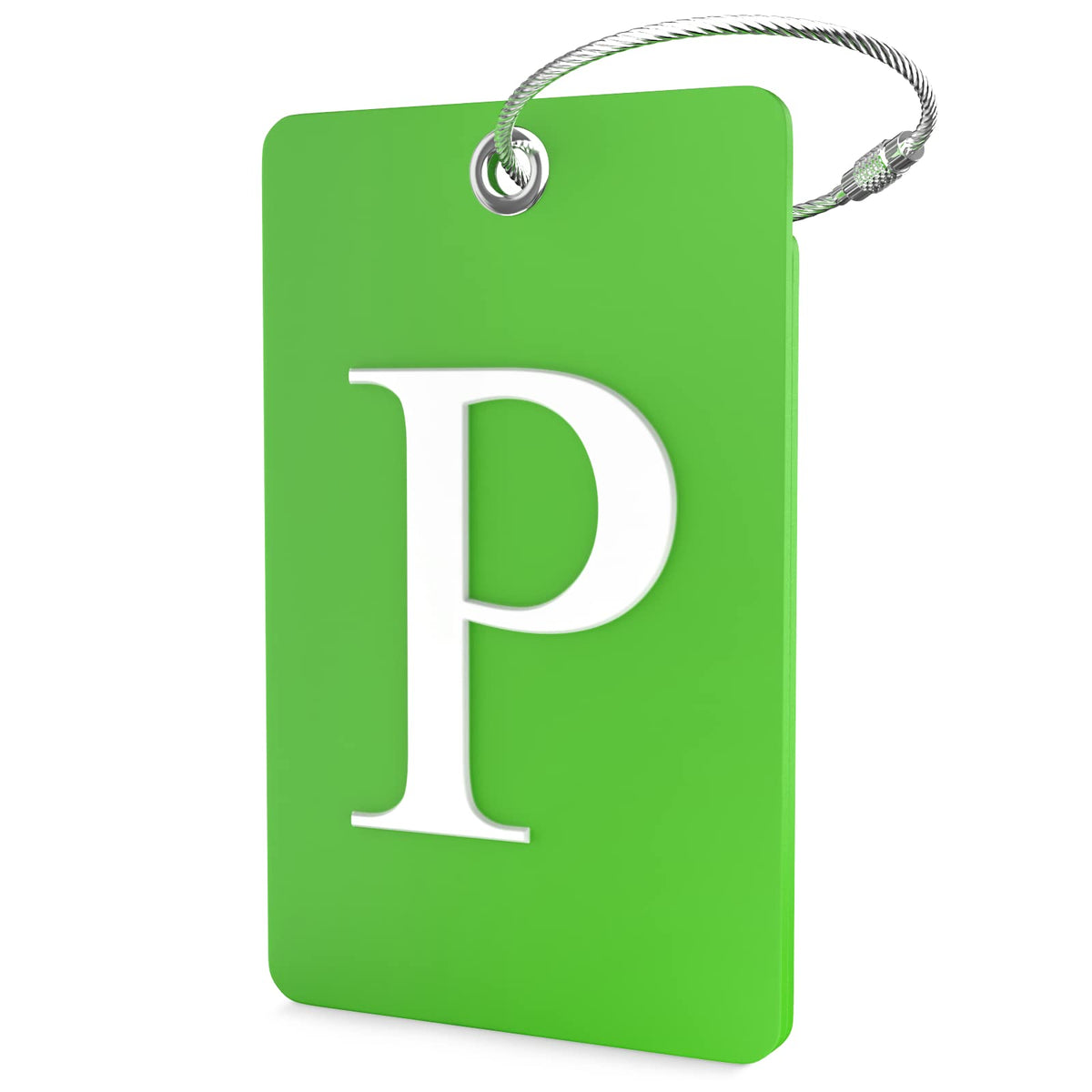 Shacke Luggage Tag for Suitcases – Initial Letter H, Bendable (Green)