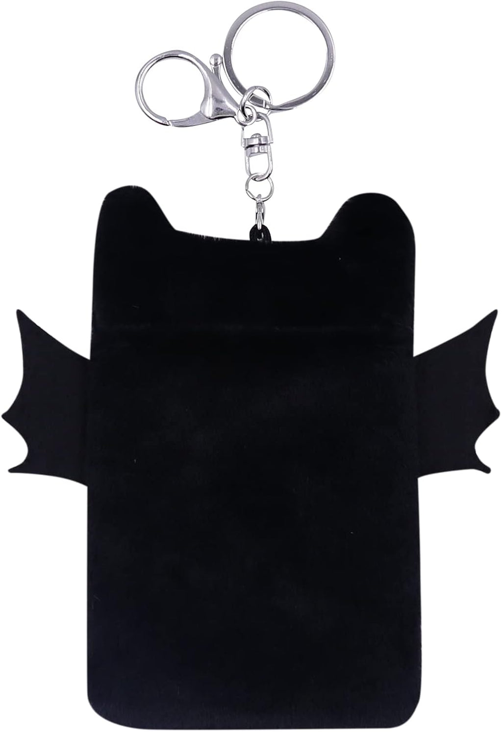 Fuzzy Plush Kpop Photocard Holder with Keychain, Cute Animal Wings Photo Sleeve Bank ID Credit Card Holder