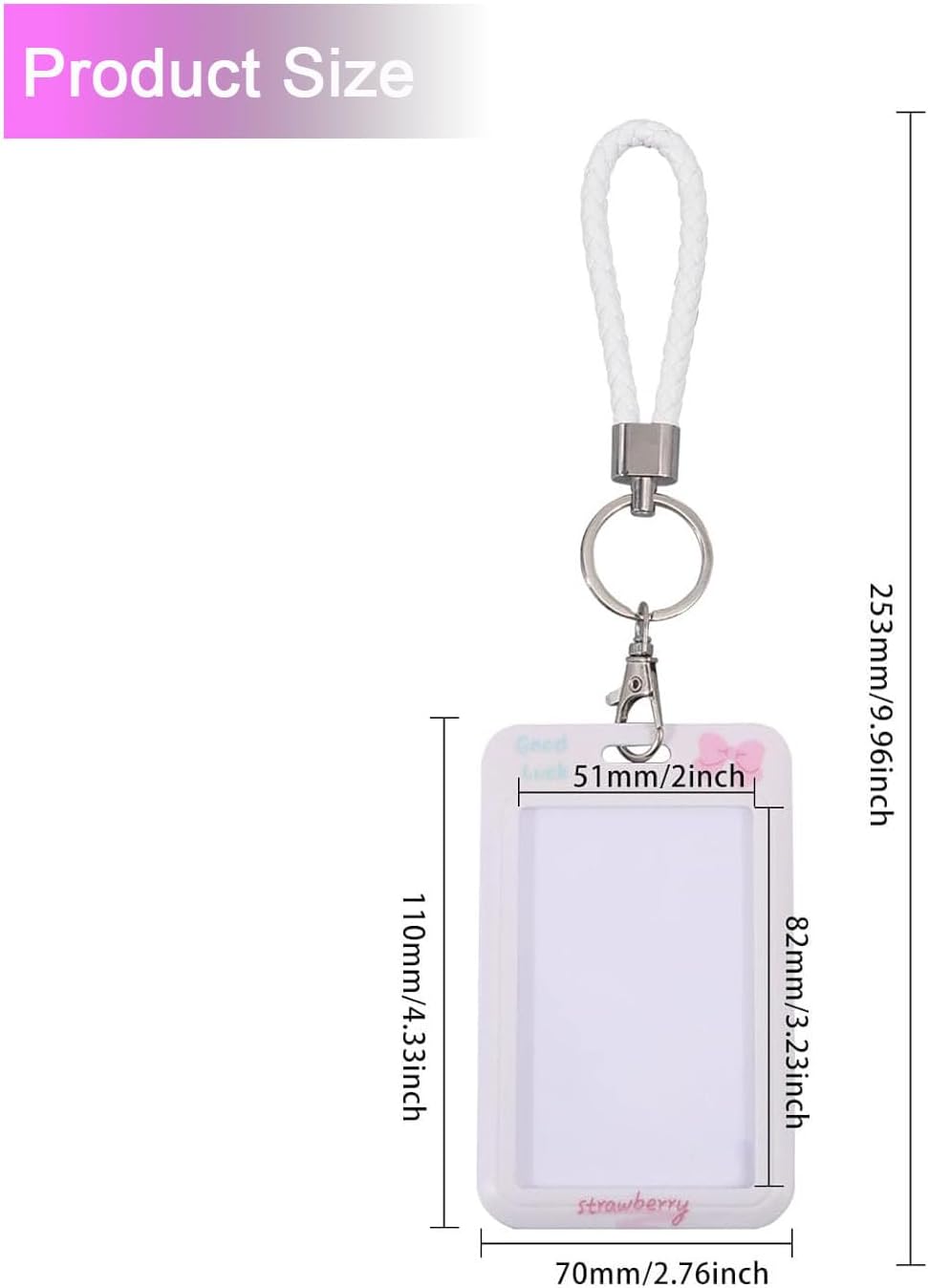 4 Pcs Photocard Holder Keychain Cartoon Animal PC ID Badge Holder with Keychain Student Bus Card Pendant Hard Shell Protective Photo Sleeves