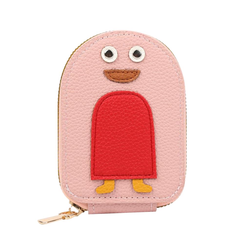 MiOYOOW Zippered Card Wallet, Penguin Shape Accordion Wallet Credit Card Holder with 11 Slots for Credit Card ID Cards Driver's Licenses