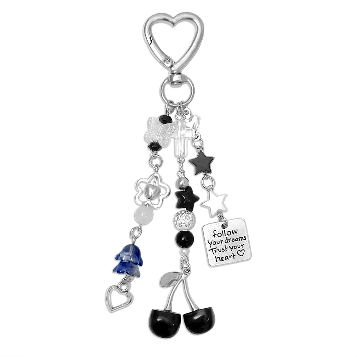 AGEN KGEN Aesthetic Y2K keychains Cute Butterfly Star Strawberry Bear Guitar Keychains Charms for Women Bag Purse Gifts