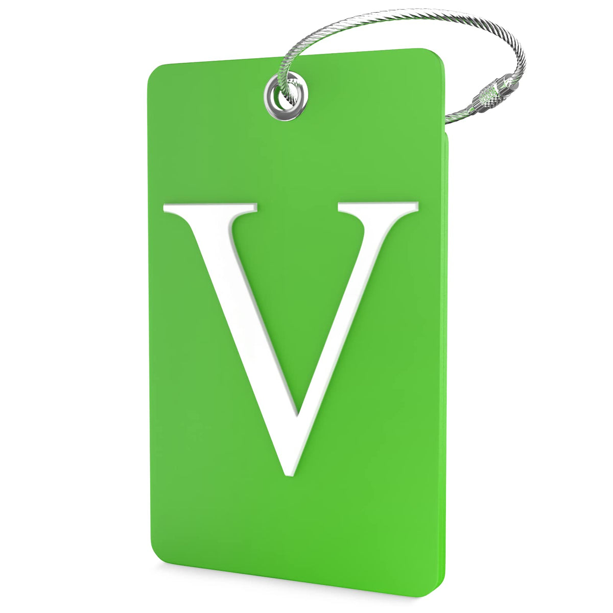 Shacke Luggage Tag for Suitcases – Initial Letter H, Bendable (Green)