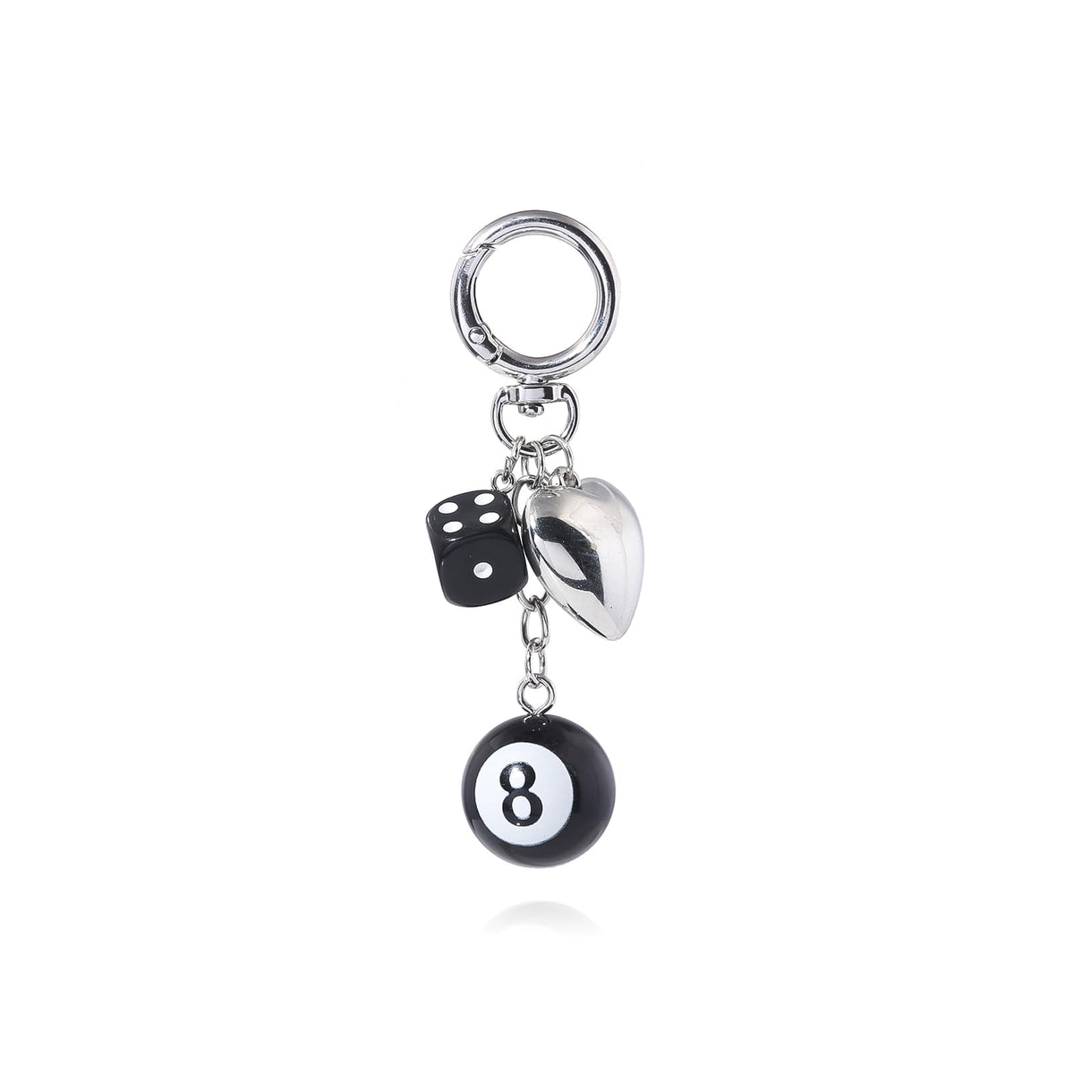 8 Ball Dice Charm Keychain,Cute Bag Purse Handbag Backpack Accessories