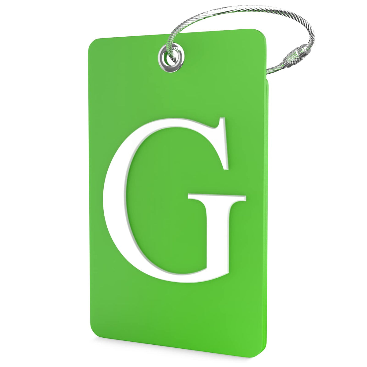 Shacke Luggage Tag for Suitcases – Initial Letter H, Bendable (Green)